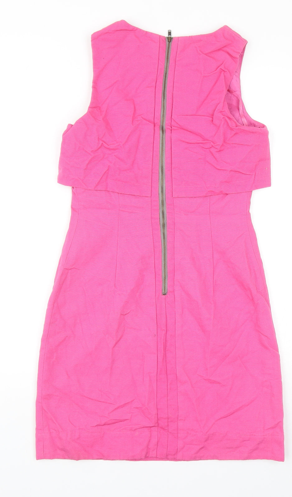 Monsoon Womens Pink Cotton Mini Size 8 Round Neck Zip