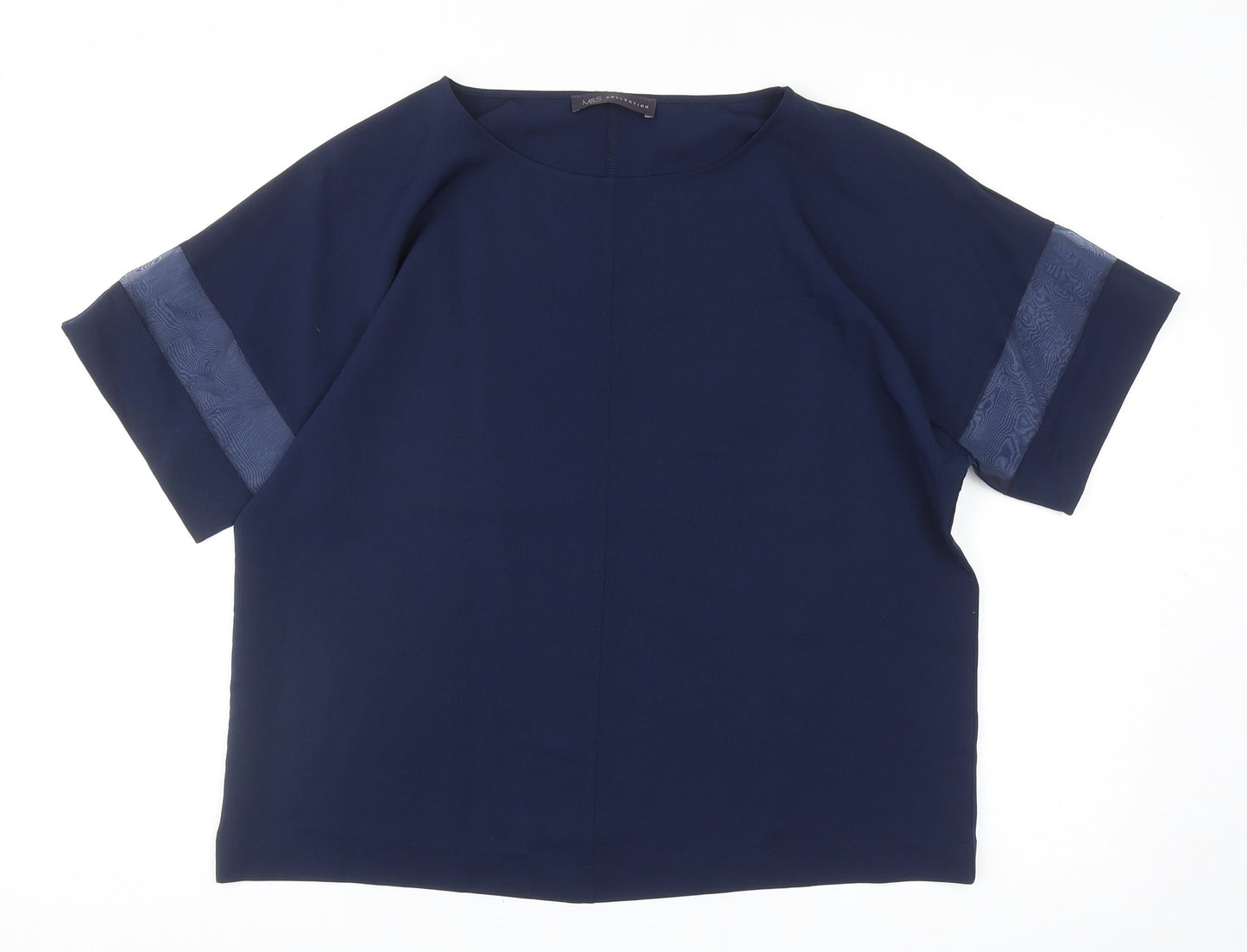 Womens UK Size 12 Marks and Spencer Blue Basic Blouse