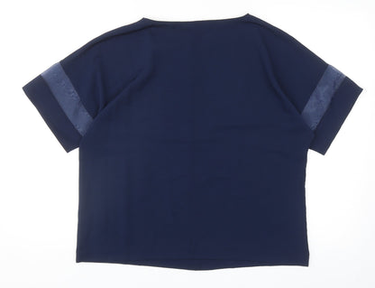 Womens UK Size 12 Marks and Spencer Blue Basic Blouse