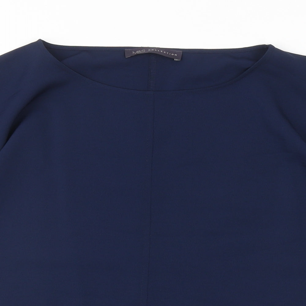 Womens UK Size 12 Marks and Spencer Blue Basic Blouse