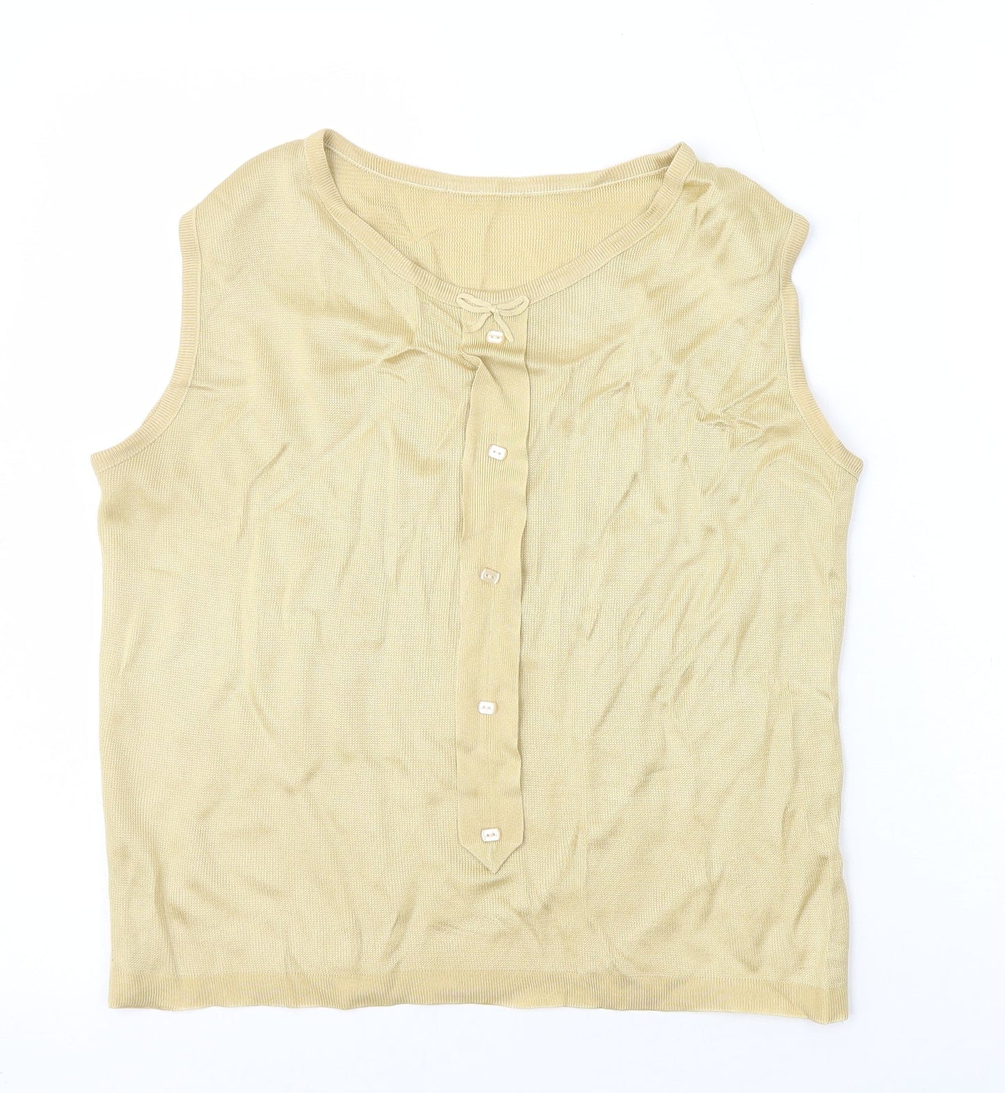 Womens UK Size 12 Preworn Beige Basic Tank