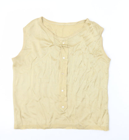 Womens UK Size 12 Preworn Beige Basic Tank