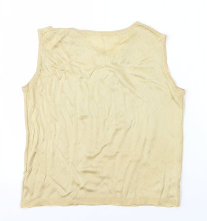 Womens UK Size 12 Preworn Beige Basic Tank