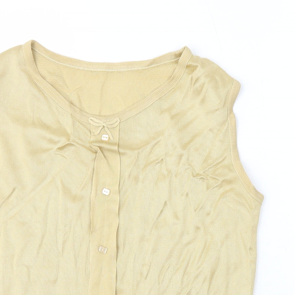 Womens UK Size 12 Preworn Beige Basic Tank