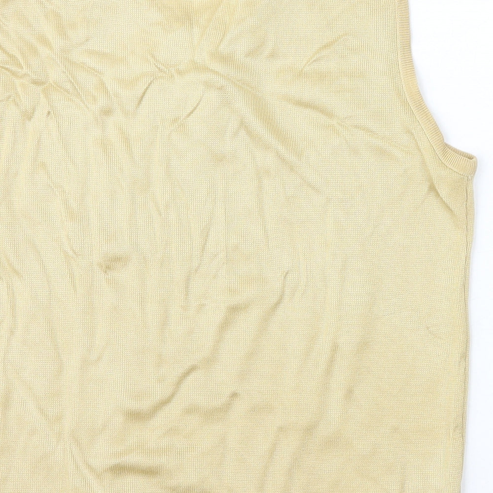 Womens UK Size 12 Preworn Beige Basic Tank