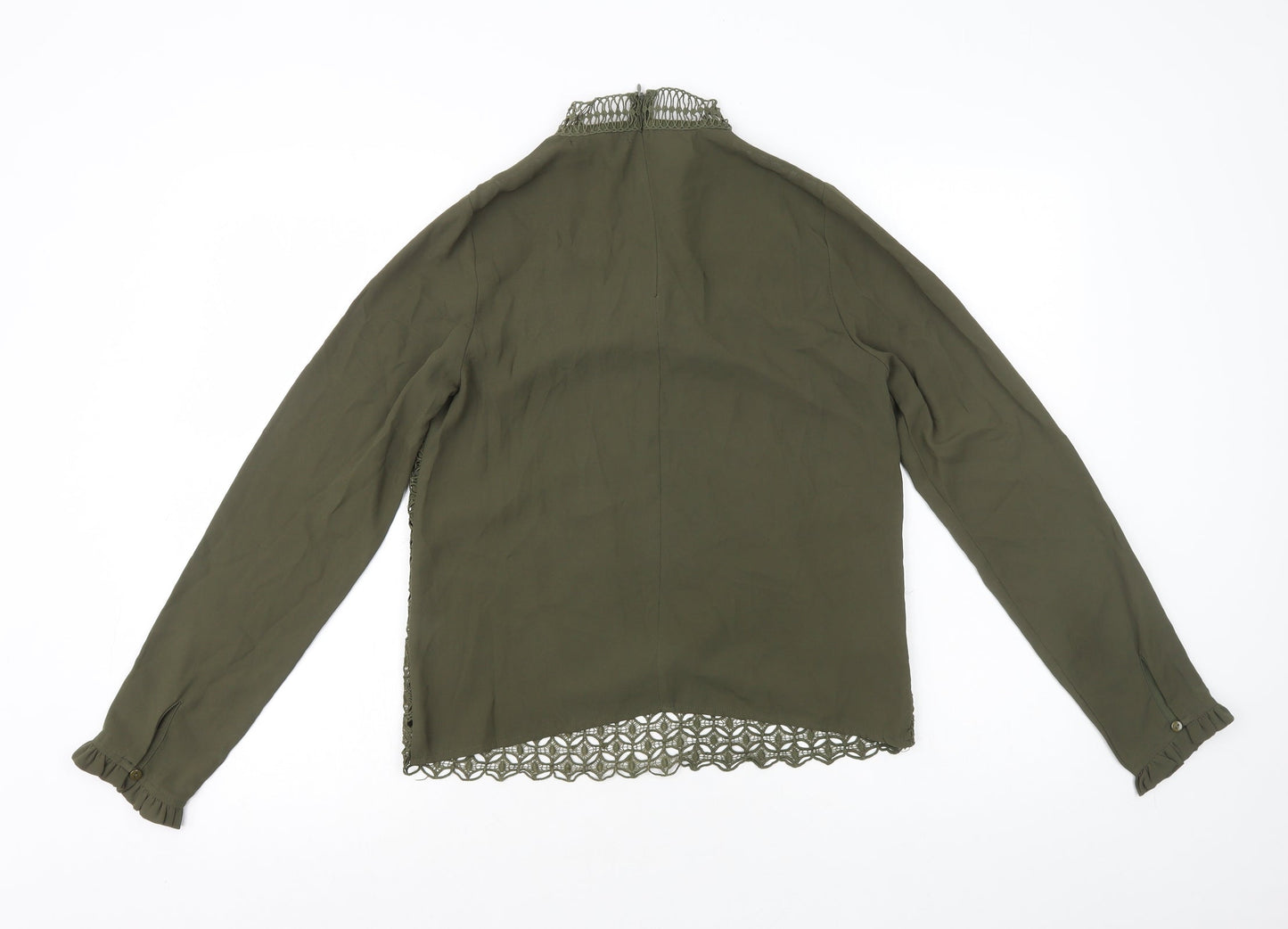 Kilky Womens Green Polyester Basic Blouse Size S Mock Neck