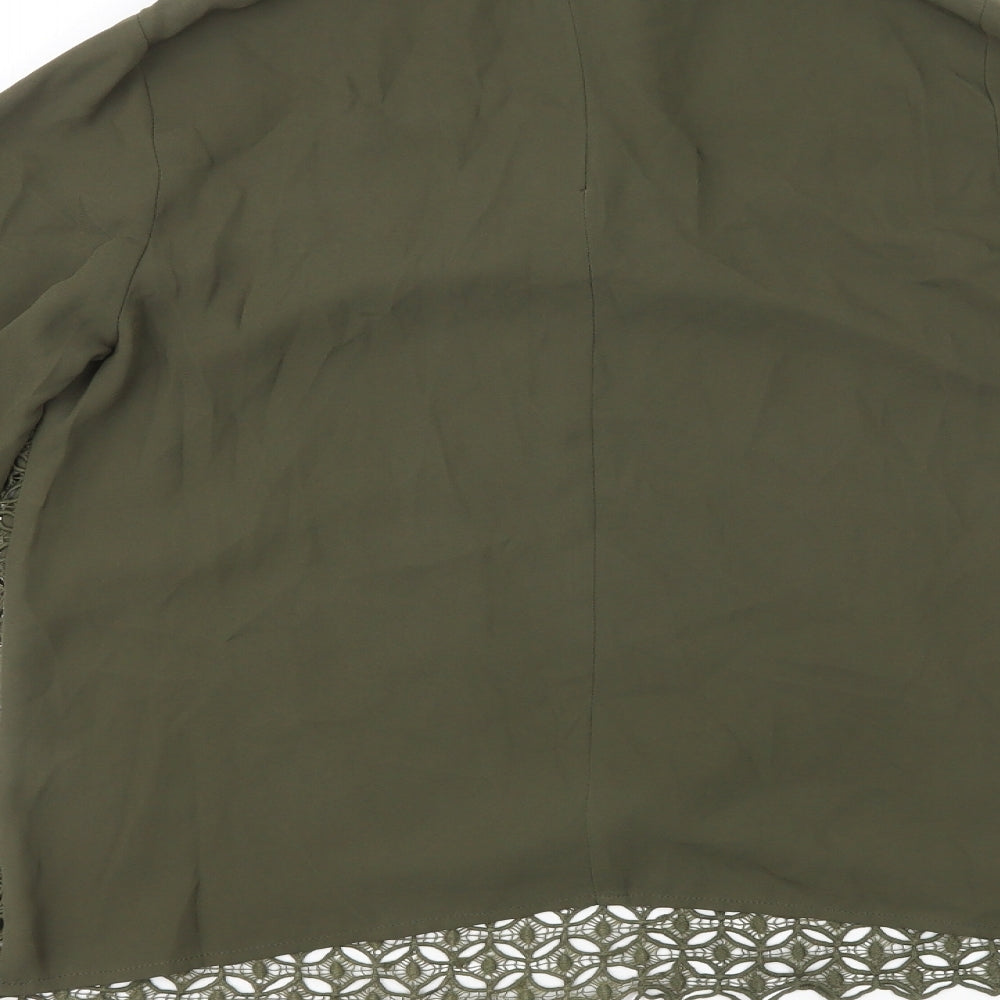 Kilky Womens Green Polyester Basic Blouse Size S Mock Neck