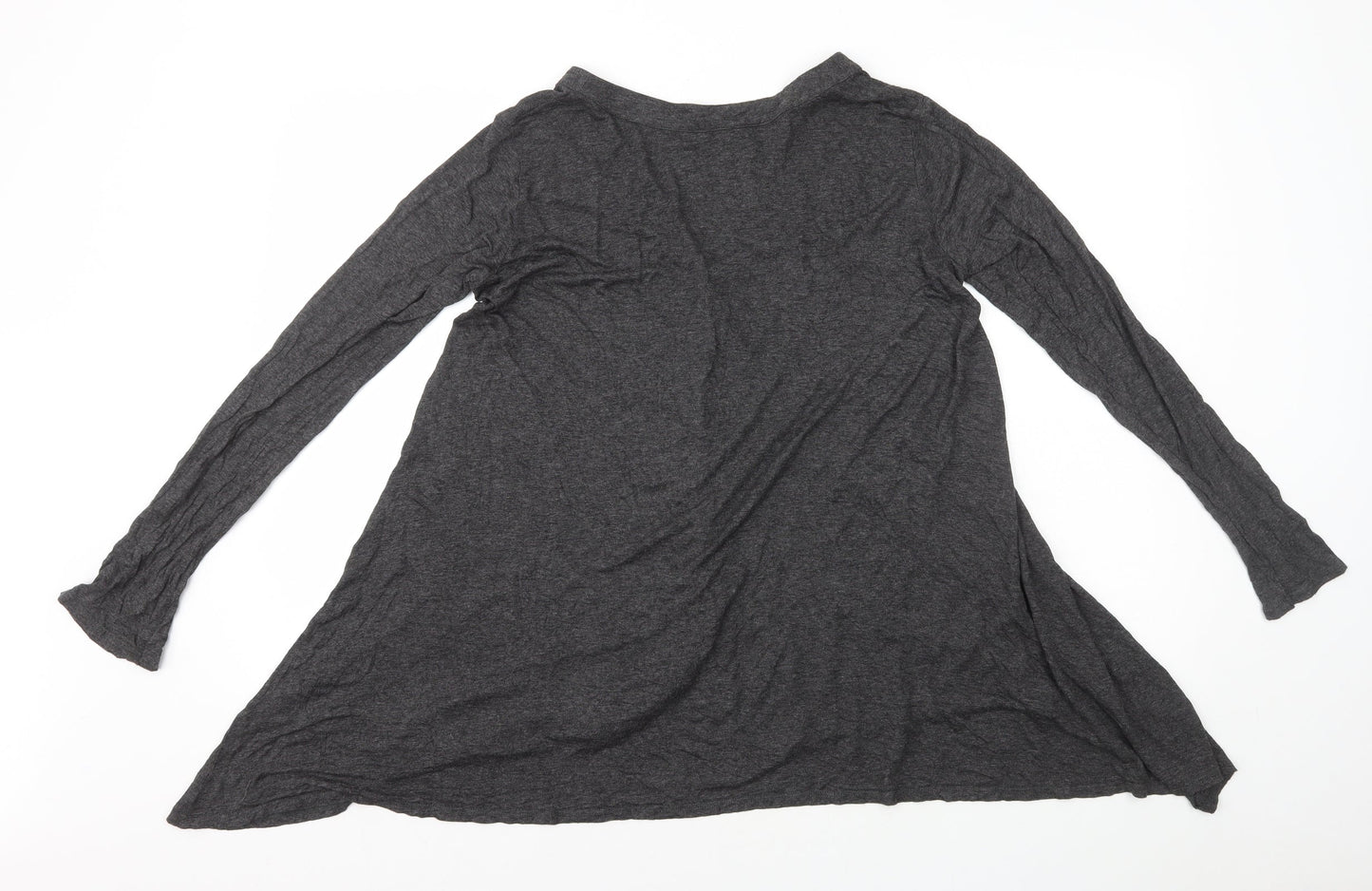 Velvet Womens Grey V-Neck Rayon Cardigan Jumper Size S