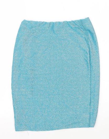 Vestidos Womens Blue Cotton Straight & Pencil Skirt Size L