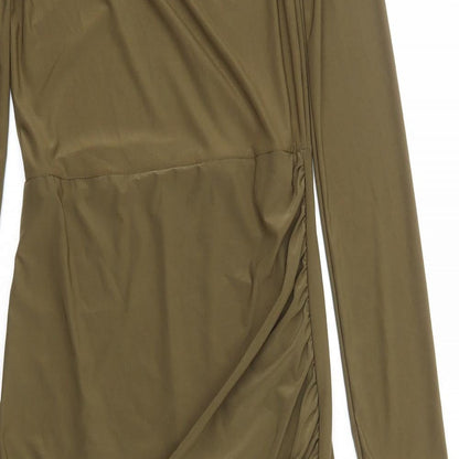 New Look Womens Green Polyester A-Line Size 10 Off the Shoulder Pullover