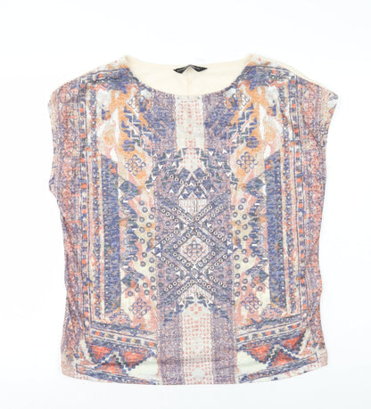 Womens UK Size 12 Dorothy Perkins Multicoloured Basic T-Shirt