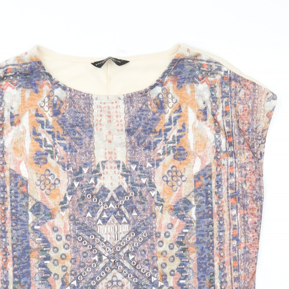 Womens UK Size 12 Dorothy Perkins Multicoloured Basic T-Shirt
