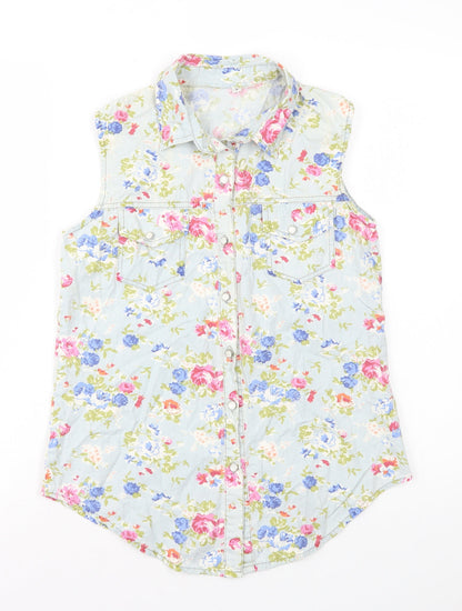 Womens UK Size S Preworn Multicoloured Basic Button-Up