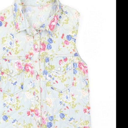 Womens UK Size S Preworn Multicoloured Basic Button-Up