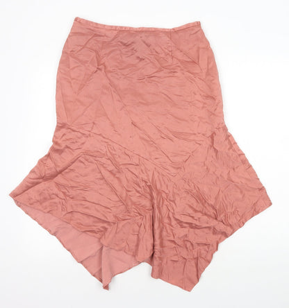 Minosa Womens Pink Polyethylene A-Line Skirt Size 12 Zip