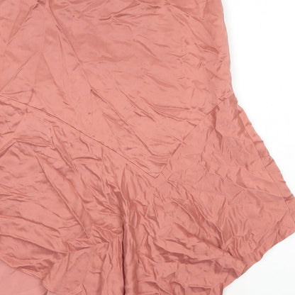 Minosa Womens Pink Polyethylene A-Line Skirt Size 12 Zip