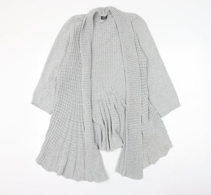 Pure Moda Womens Grey V-Neck Cotton Cardigan Jumper Size S - Size S/M