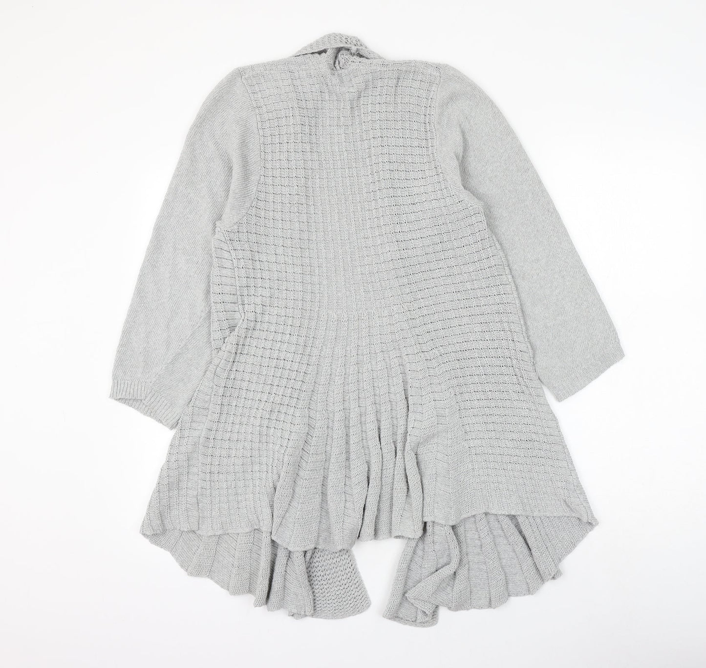 Pure Moda Womens Grey V-Neck Cotton Cardigan Jumper Size S - Size S/M