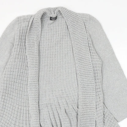 Pure Moda Womens Grey V-Neck Cotton Cardigan Jumper Size S - Size S/M