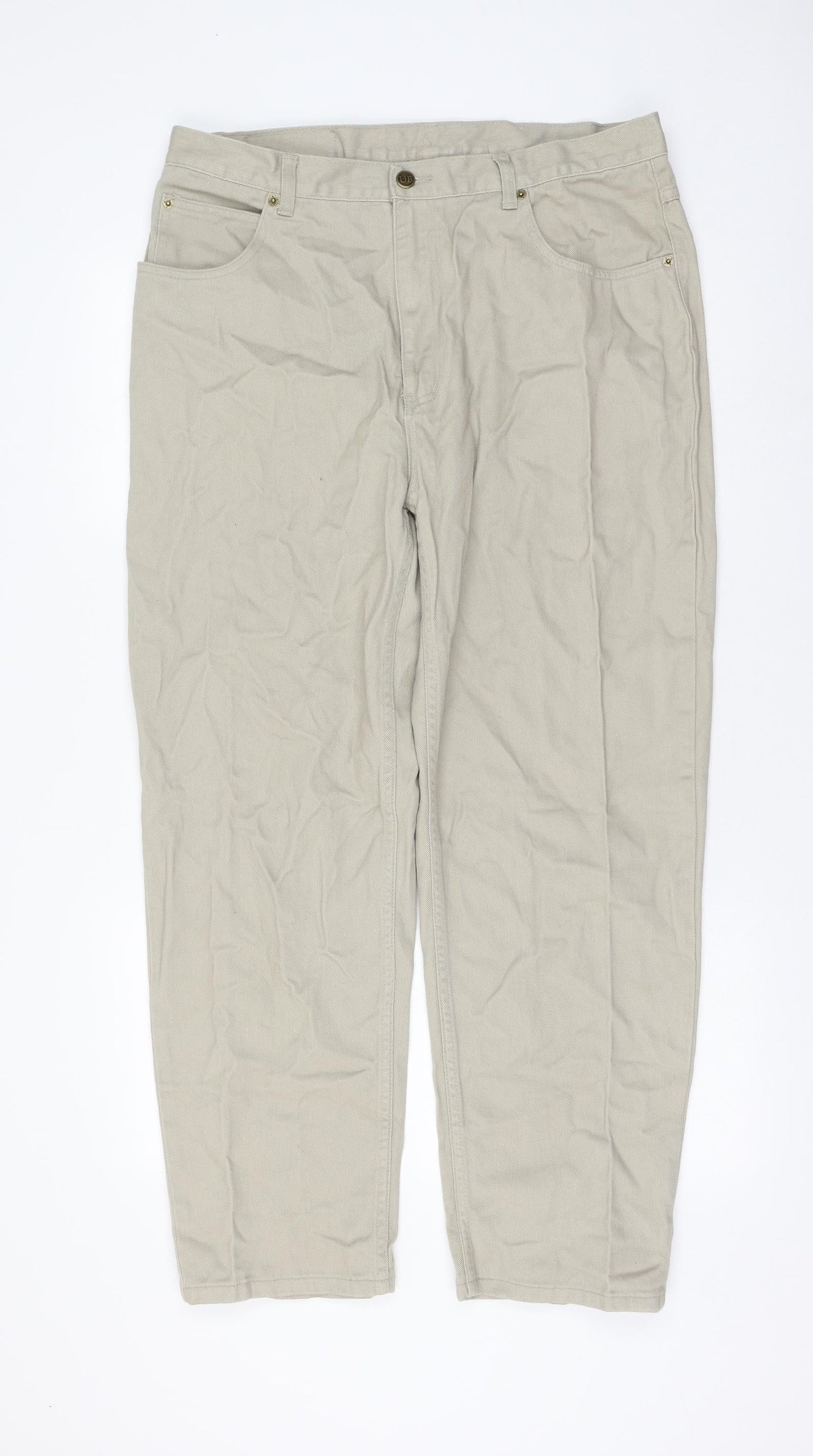 Mackays Womens Beige Cotton Mom Jeans Size 36 in L29 in Regular Zip