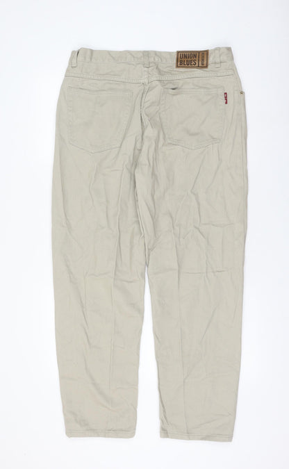 Mackays Womens Beige Cotton Mom Jeans Size 36 in L29 in Regular Zip