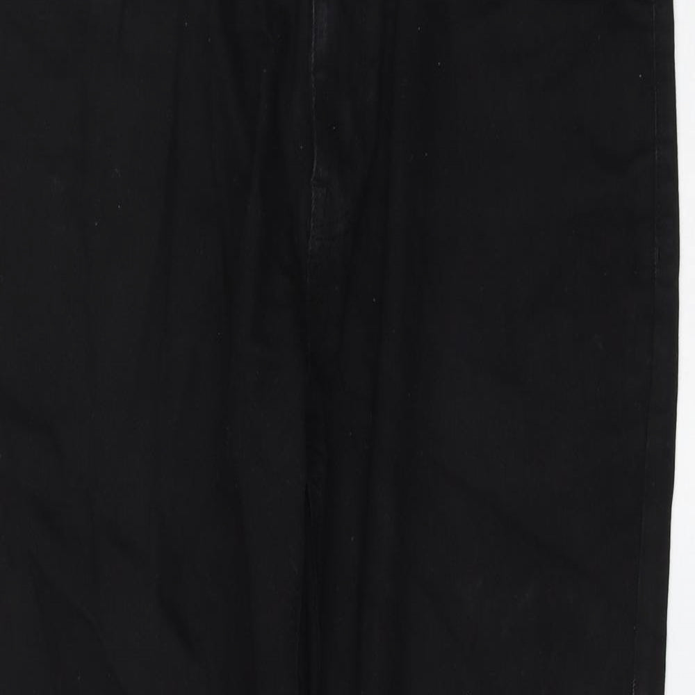 NEXT Womens Black Cotton Straight Jeans Size 32 in L29 in Regular Zip