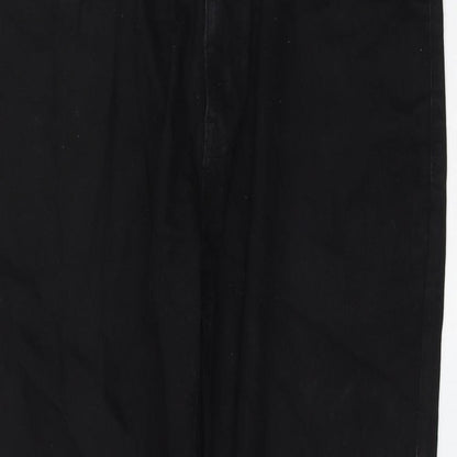 NEXT Womens Black Cotton Straight Jeans Size 32 in L29 in Regular Zip
