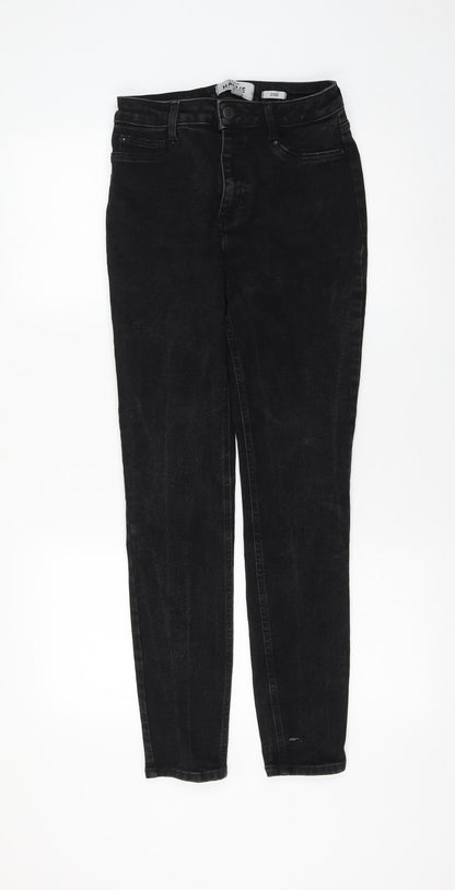 newloo Womens Black Cotton Skinny Jeans Size 10 L27 in Regular Zip