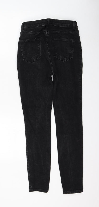 newloo Womens Black Cotton Skinny Jeans Size 10 L27 in Regular Zip