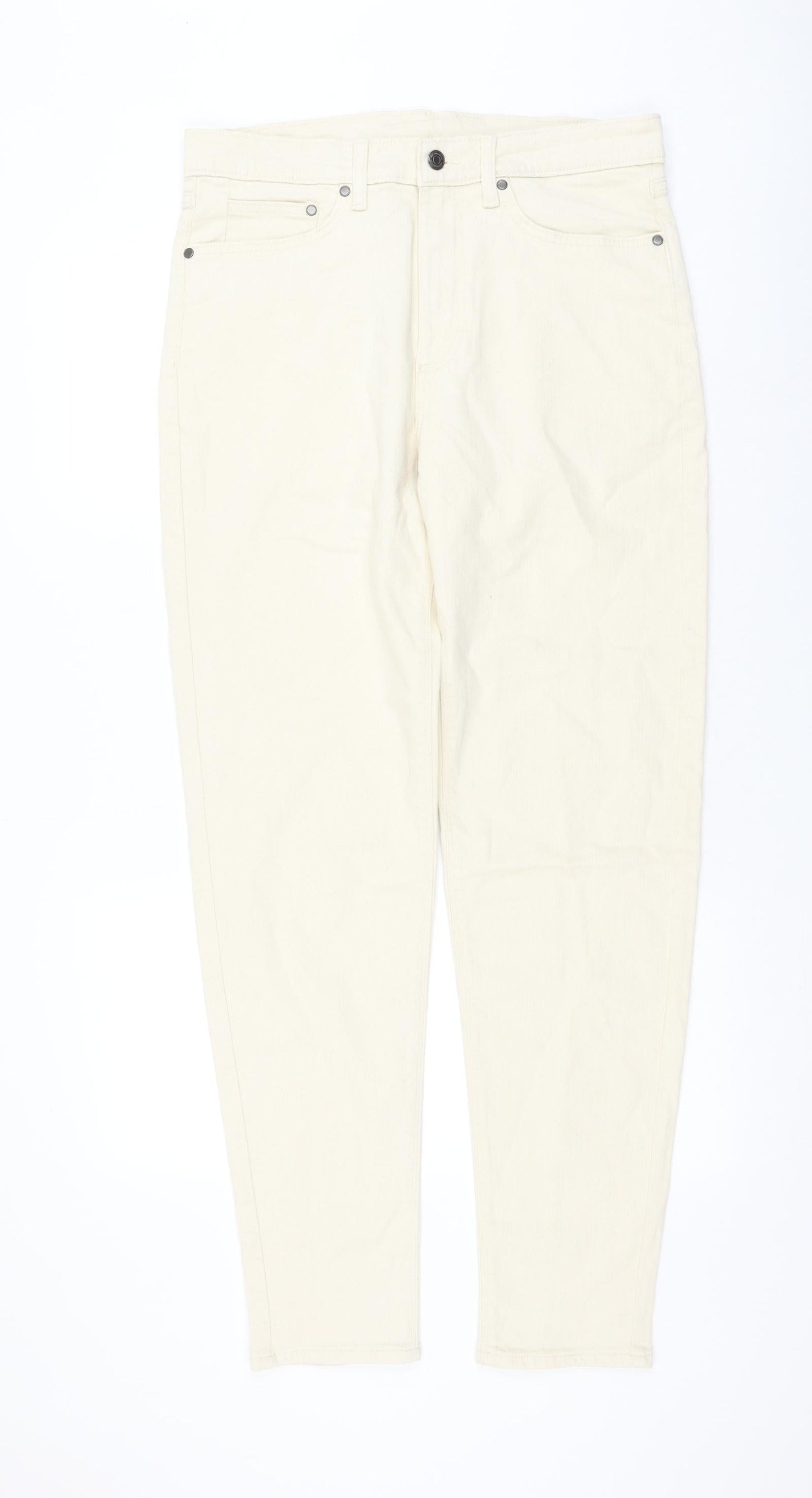 Womens UK Size 32 in Marks and Spencer Regular Fit Straight Ivory Jeans