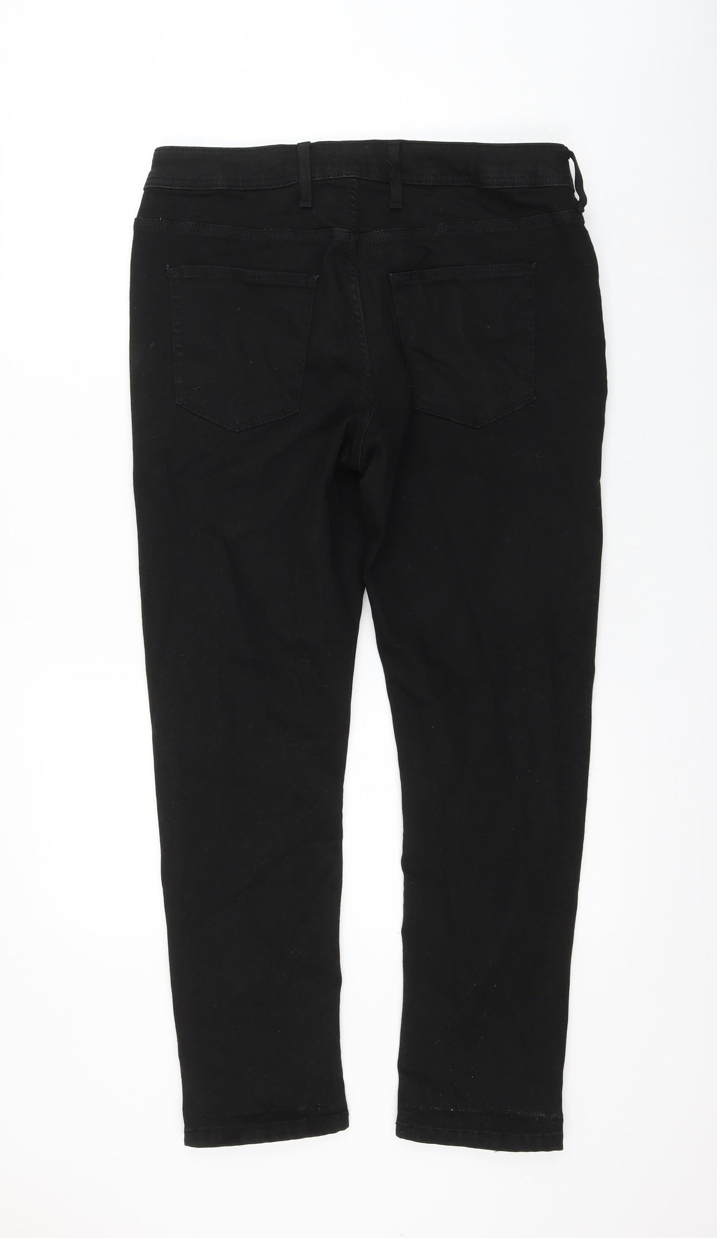River Island Womens Black Cotton Straight Jeans Size 32 in L28 in Regular Zip