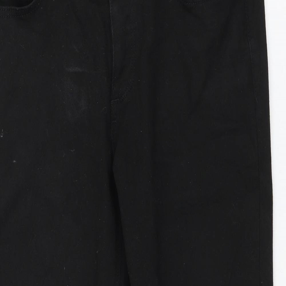 River Island Womens Black Cotton Straight Jeans Size 32 in L28 in Regular Zip