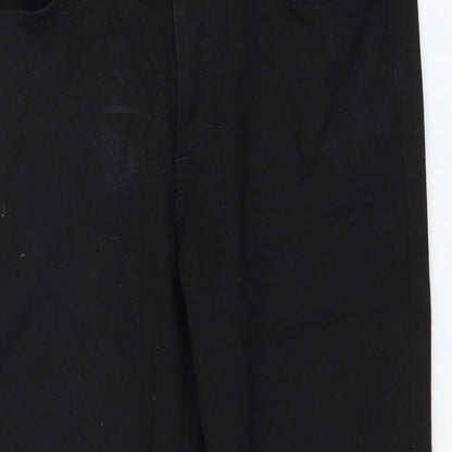 River Island Womens Black Cotton Straight Jeans Size 32 in L28 in Regular Zip
