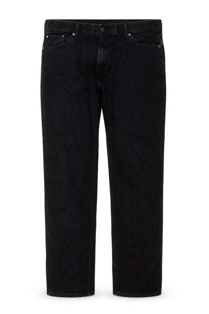 Womens UK Size 42 Preworn Regular Fit Straight Black Jeans