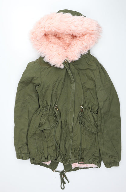 Womens UK Size S Preworn Green Trench Coat