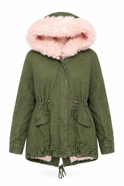 Womens UK Size S Preworn Green Trench Coat