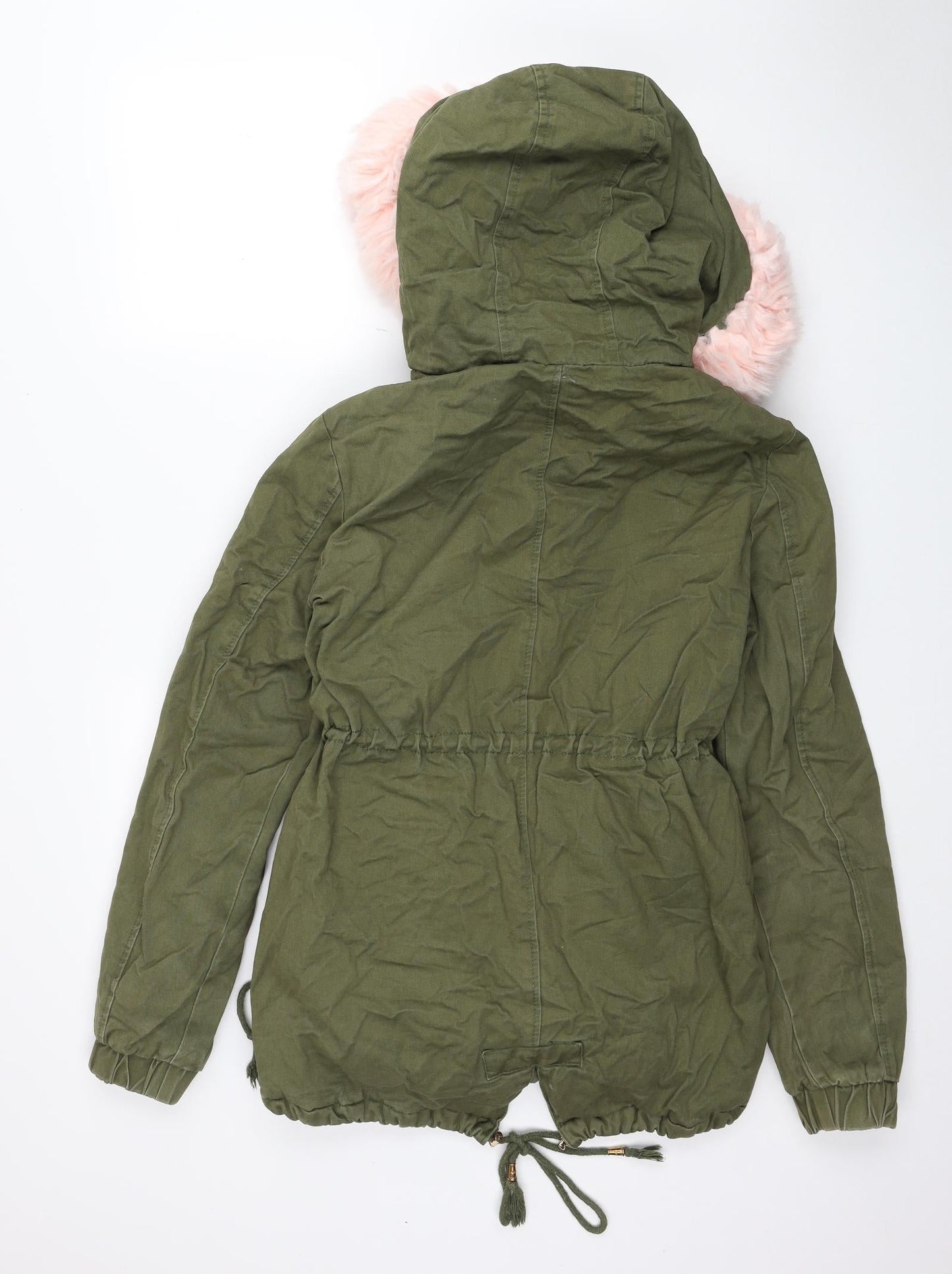 Womens UK Size S Preworn Green Trench Coat