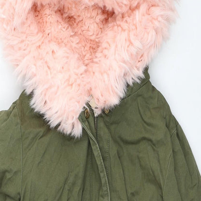 Womens UK Size S Preworn Green Trench Coat