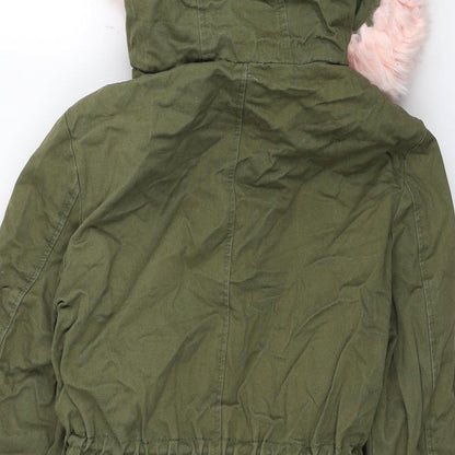 Womens UK Size S Preworn Green Trench Coat