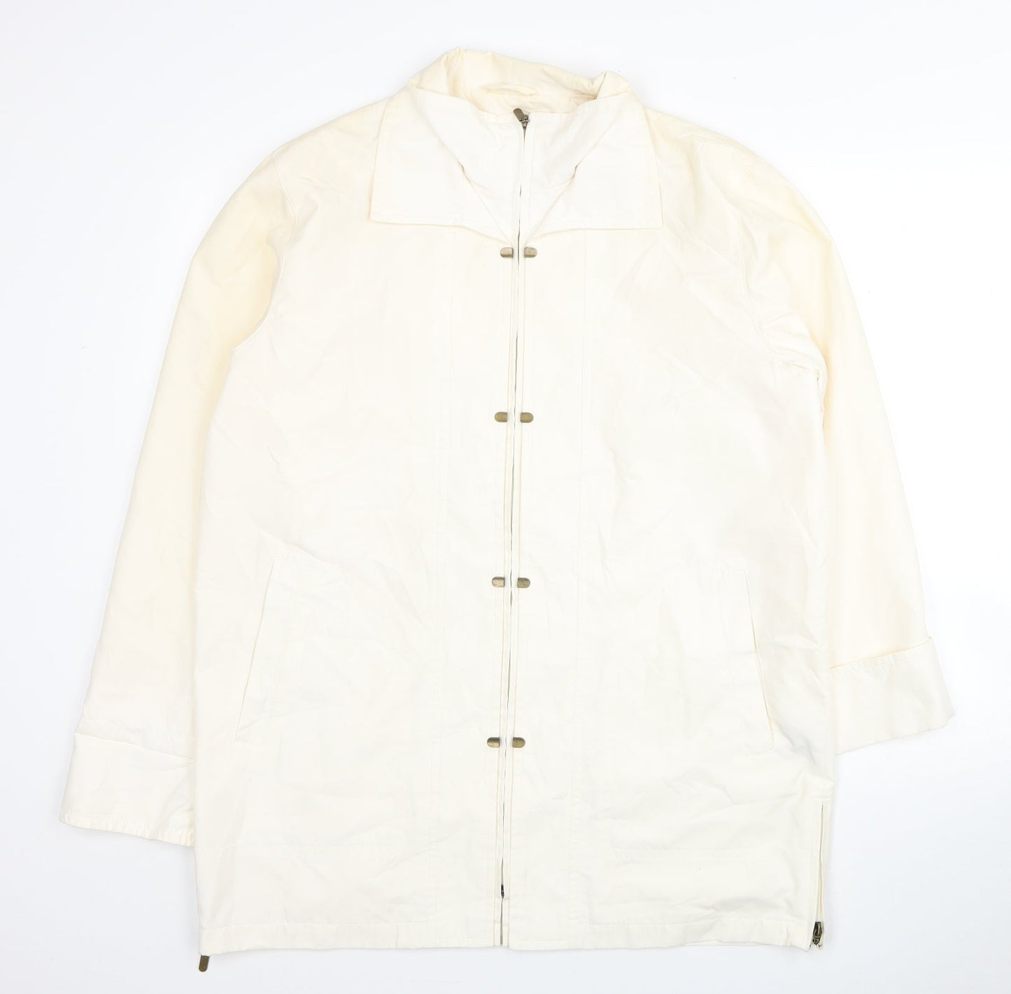 Womens UK Size M Astraka Ivory Pea Coat