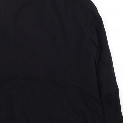 Debenhams Womens Black Trench Coat Coat Size 10 Button