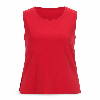 Exell Womens Red Polyester Basic Tank Size XL Scoop Neck