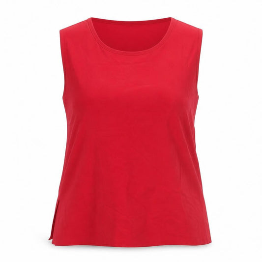 Exell Womens Red Polyester Basic Tank Size XL Scoop Neck