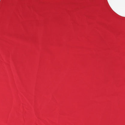 Exell Womens Red Polyester Basic Tank Size XL Scoop Neck