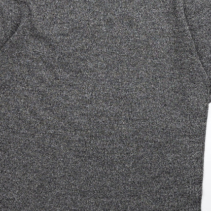 Alia Womens Silver Acrylic Basic T-Shirt Size S Round Neck