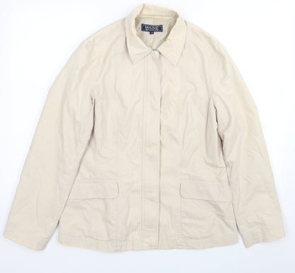 Maine Womens Beige Jacket Size 14 Zip