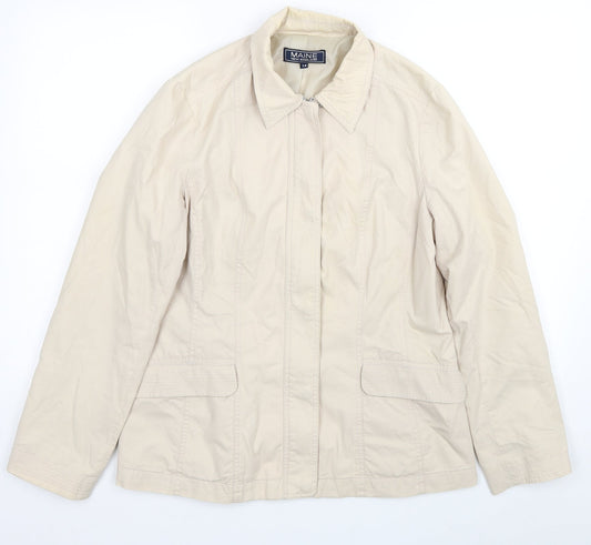 Maine Womens Beige Jacket Size 14 Zip