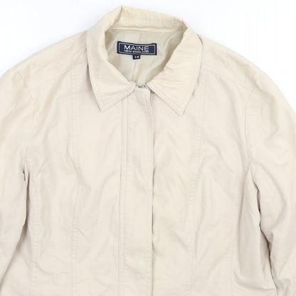 Maine Womens Beige Jacket Size 14 Zip