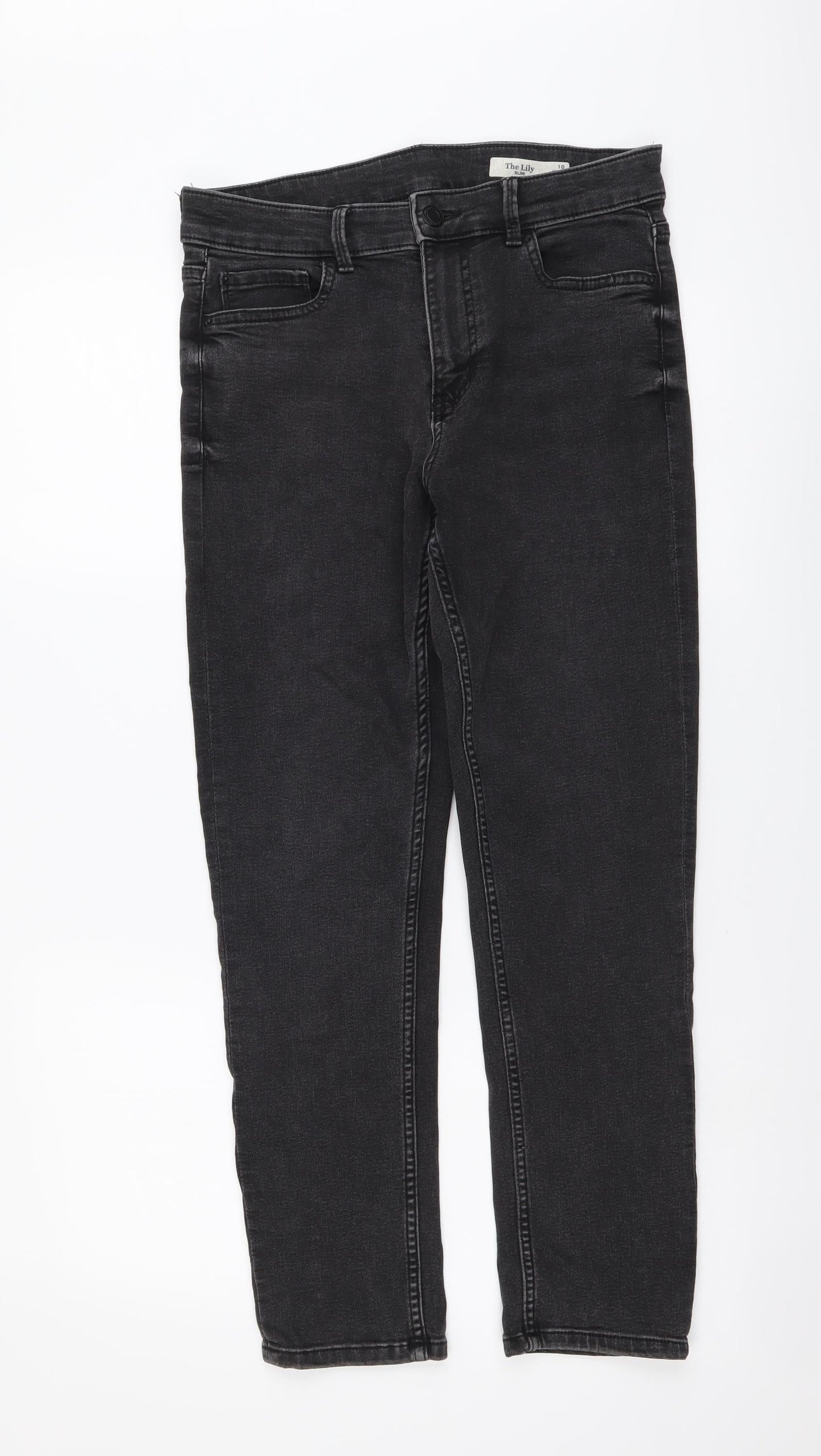 Womens UK Size 10 Marks and Spencer Slim Fit Straight Grey Jeans