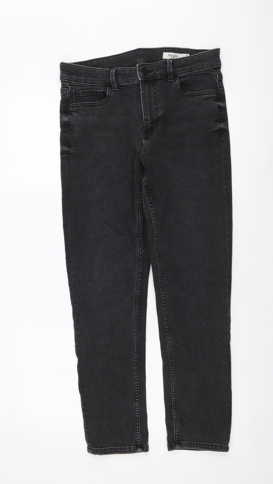 Womens UK Size 10 Marks and Spencer Slim Fit Straight Grey Jeans